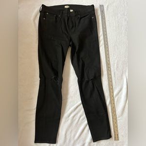J. Crew Black straight ripped jeans
